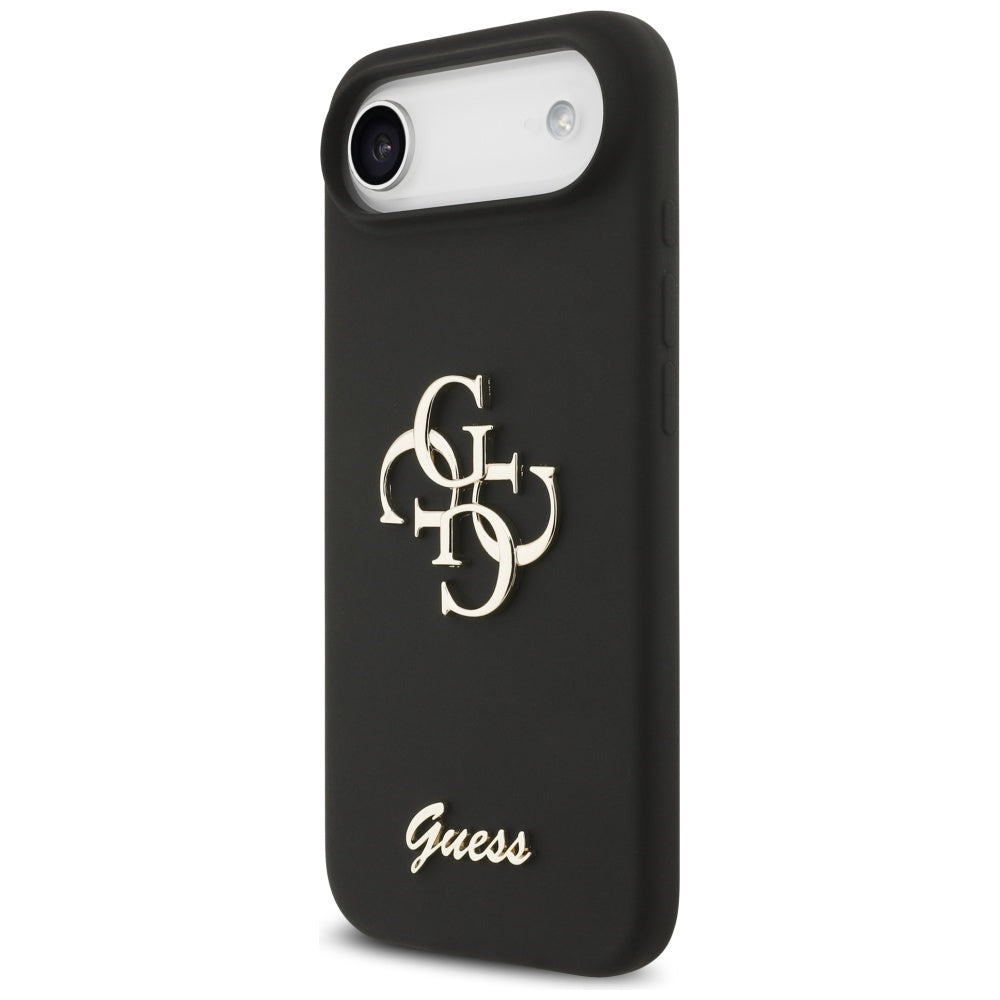 Husă Guess iPhone Air Silicone Big 4G Script, negru – imagine 5
