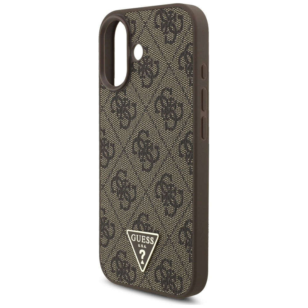 Husă Guess iPhone 17 Hardcase 4G Strap Triangle Logo MagSafe, maro – imagine 5