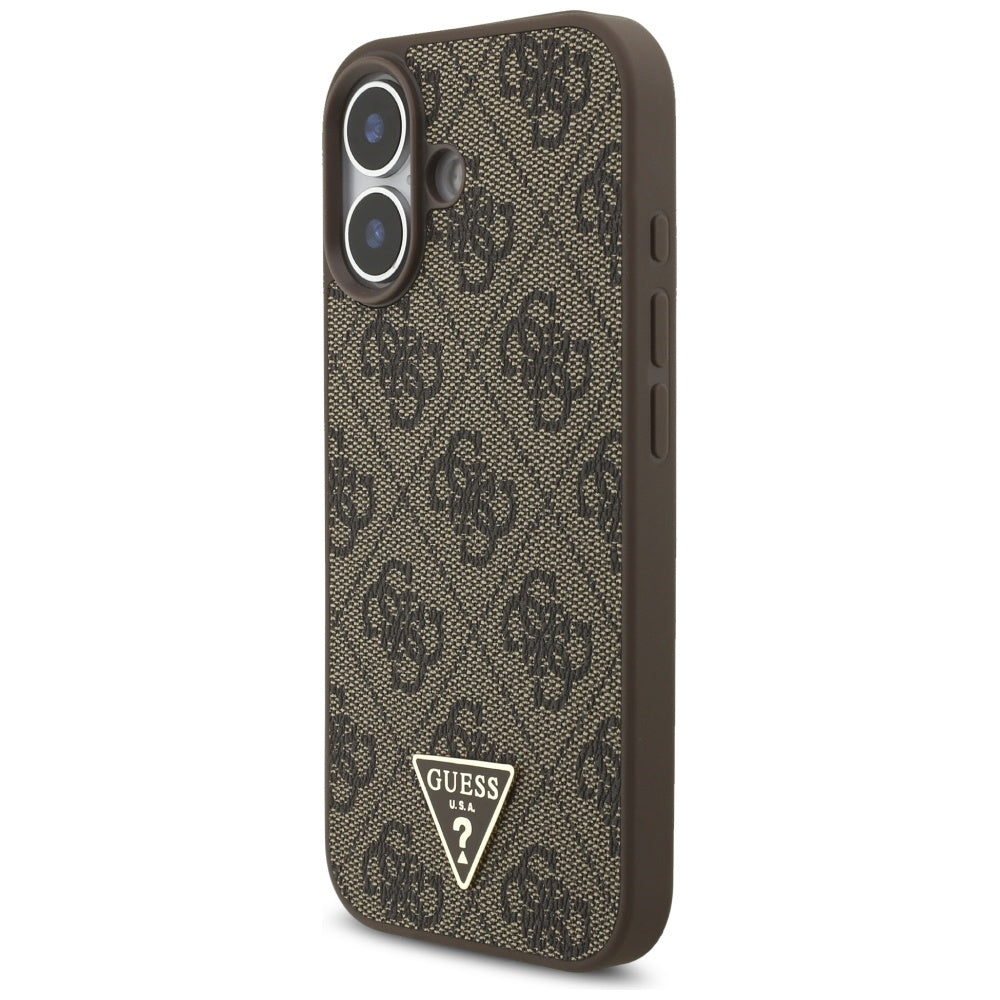 Husă Guess iPhone 17 Hardcase 4G Strap Triangle Logo MagSafe, maro – imagine 2