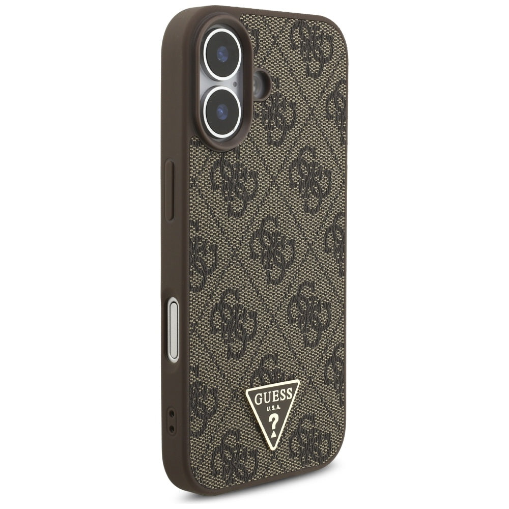 Husă Guess iPhone 17 Hardcase 4G Strap Triangle Logo MagSafe, maro – imagine 1