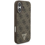 Husă Guess iPhone 17 Hardcase 4G Strap Triangle Logo MagSafe, maro – imagine 1