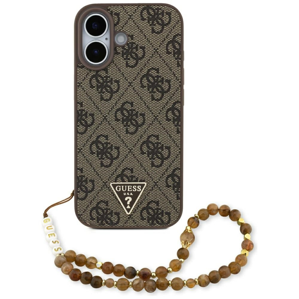 Husă Guess iPhone 17 Hardcase 4G Strap Triangle Logo MagSafe, maro – imagine 6
