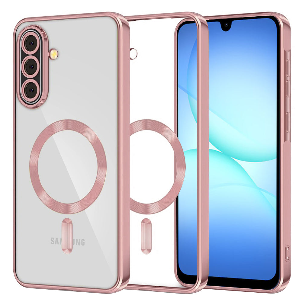 Husă transparentă Techsuit Luxury Crystal MagSafe Galaxy A17 5G – Roz – imagine 3