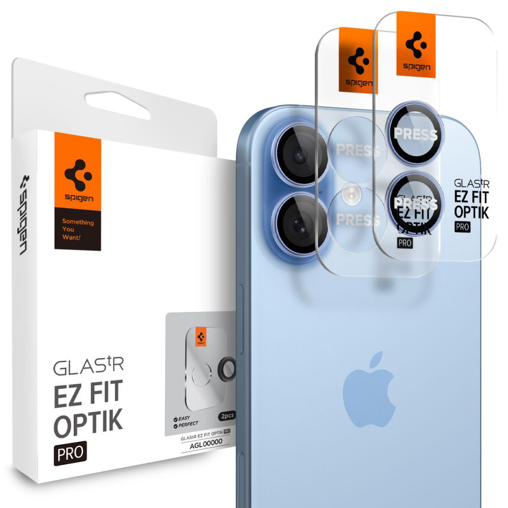 Protecție cameră Spigen Optik.tR EZ Fit Pro iPhone 17 / 16, 2 buc. – Albastru – imagine 10 din 13