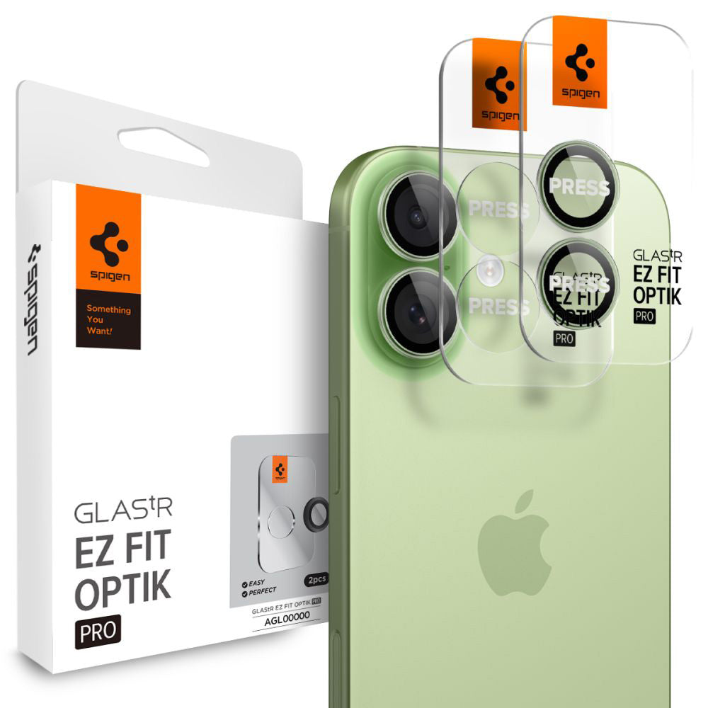 Protecție cameră Spigen Optik.tR EZ Fit Pro iPhone 17 / 16, 2 buc. – Verde – imagine 12 din 13