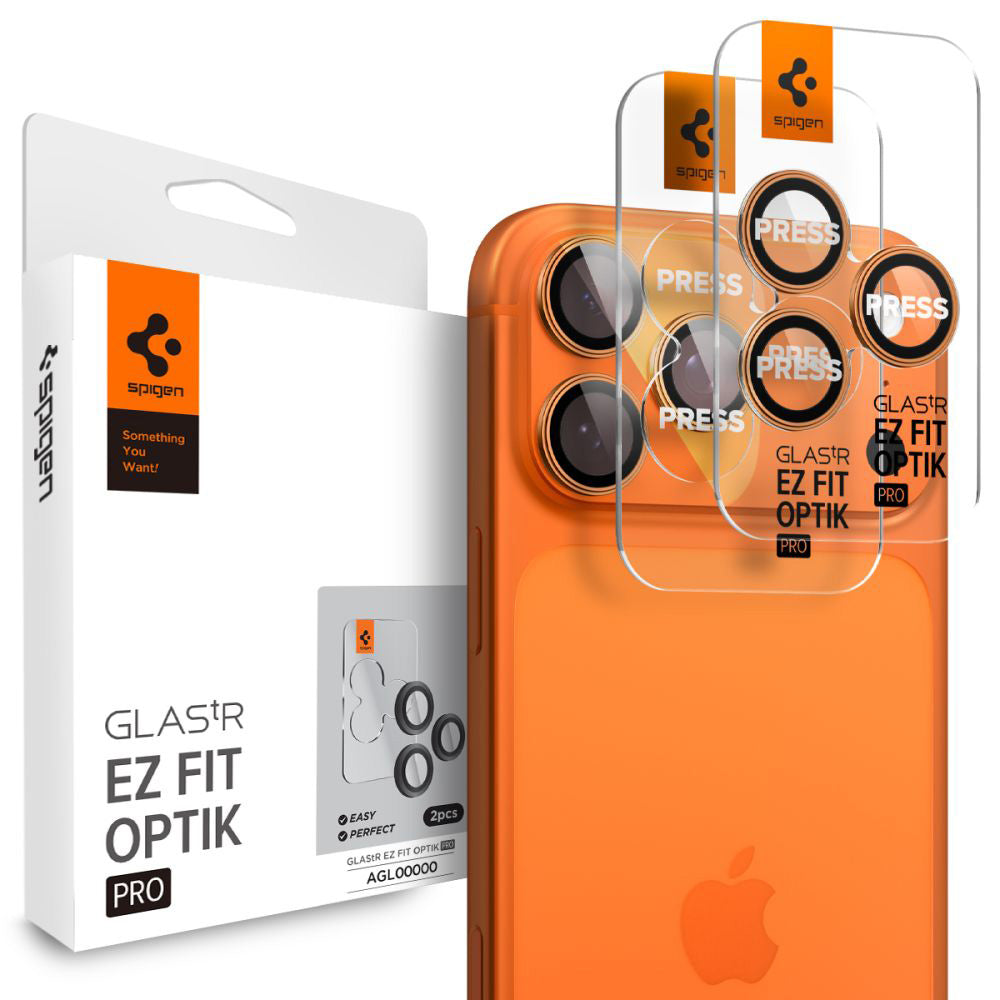 Protecție cameră Spigen Optik.tR EZ Fit Pro pentru iPhone 14 Pro / 15 Pro / 16 Pro / 17 Pro (inclusiv Pro Max) – Portocaliu – imagine 13