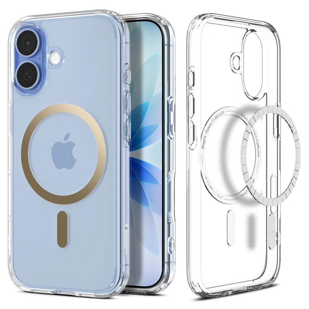 Husă Spigen Ultra Hybrid MagSafe iPhone 17 – Transparent / Auriu – imagine 7