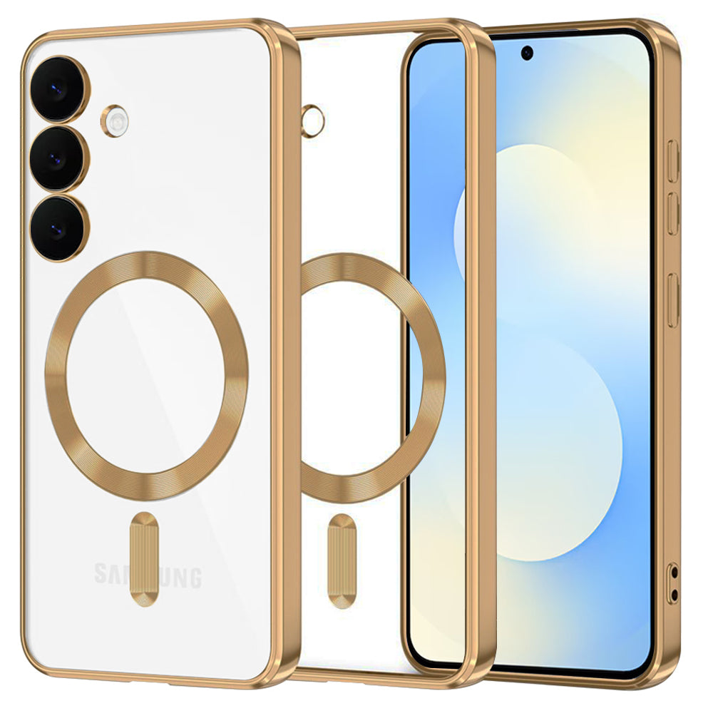 Husă transparentă Techsuit Luxury Crystal MagSafe Galaxy S25 FE – Auriu – imagine 1