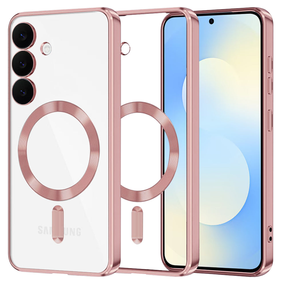 Husă transparentă Techsuit Luxury Crystal MagSafe Galaxy S25 FE – Roz – imagine 4