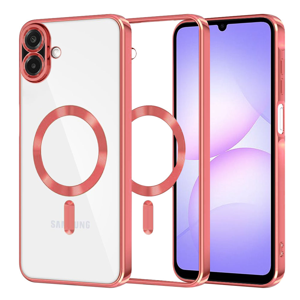 Husă transparentă Techsuit Luxury Crystal MagSafe Galaxy A07 – Roșu – imagine 1