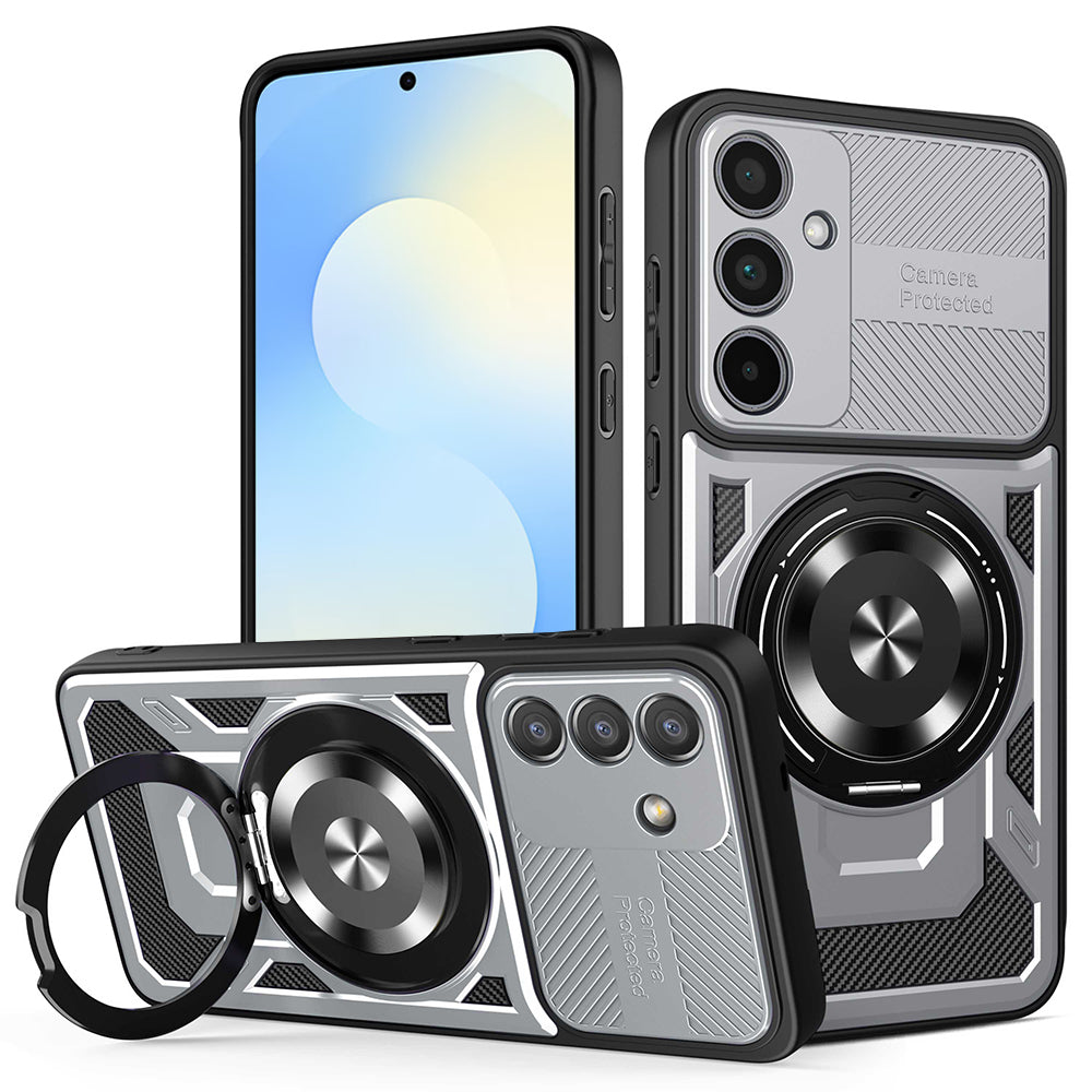 Husă Techsuit RuggedCam MagSafe cu stand Galaxy S25 FE – Gri – imagine 1