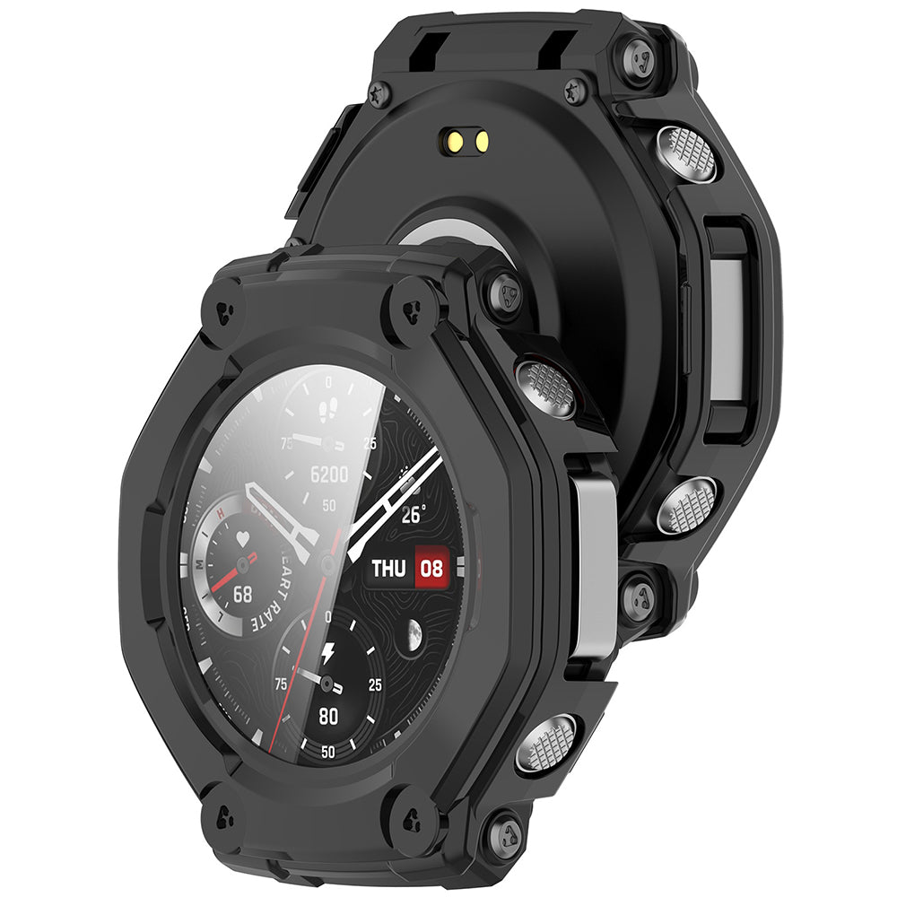 Husă cu folie Amazfit T-Rex 3 Techsuit Defense360 Pro, negru – imagine 3