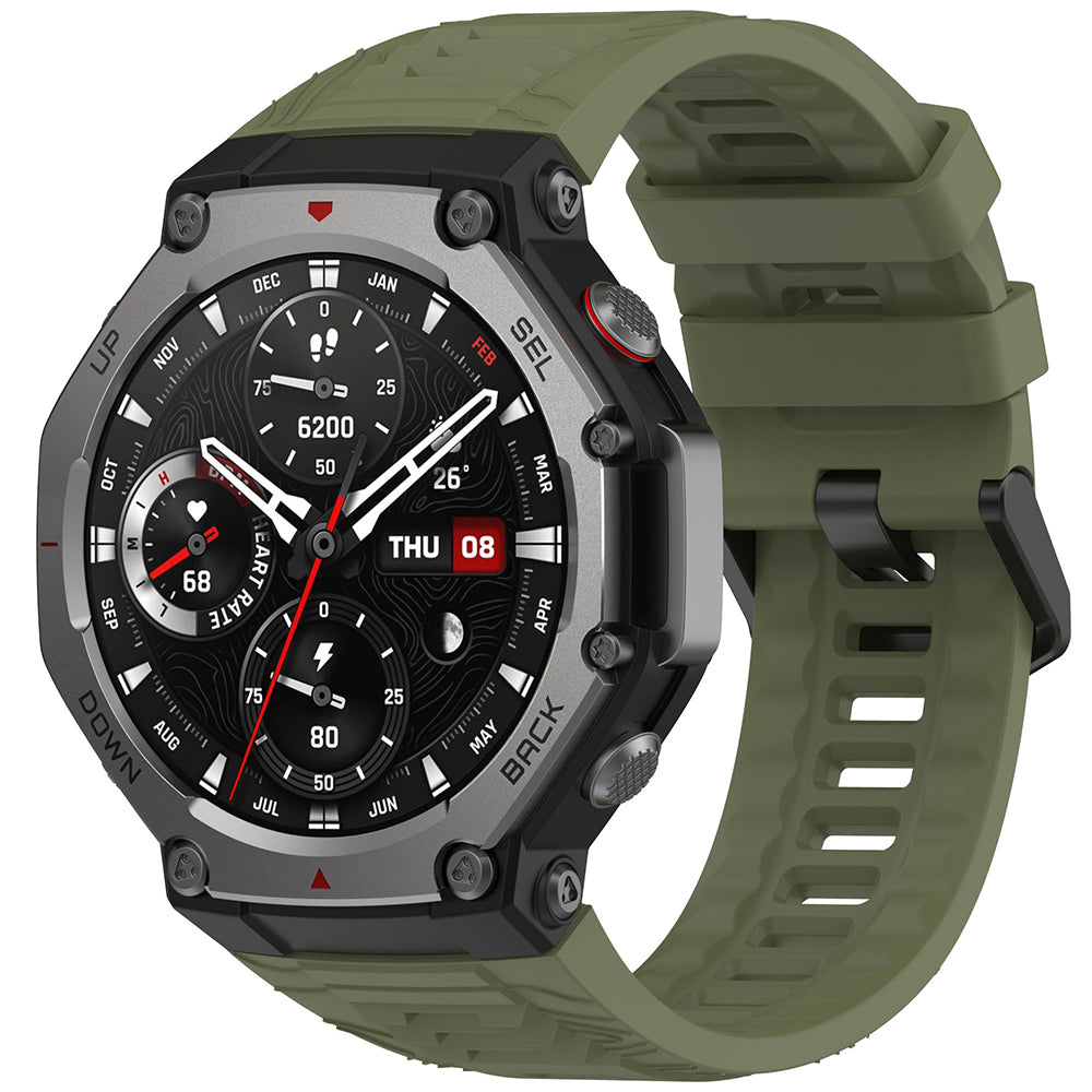 Curea Amazfit T-Rex 3 Techsuit W067, silicon, verde – imagine 1