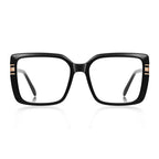 Ochelari lumină albastră femei, ramă pătrată mare – Techsuit 2270 – Negru / auriu – imagine 2