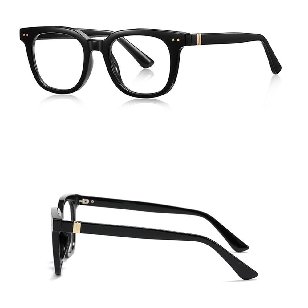 Ochelari lumină albastră bărbați, ramă rotundă – Techsuit 2229 – Negru – imagine 3