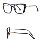 Ochelari lumină albastră femei, dreptunghiulari negri – Techsuit 2273 – Negru – imagine 3
