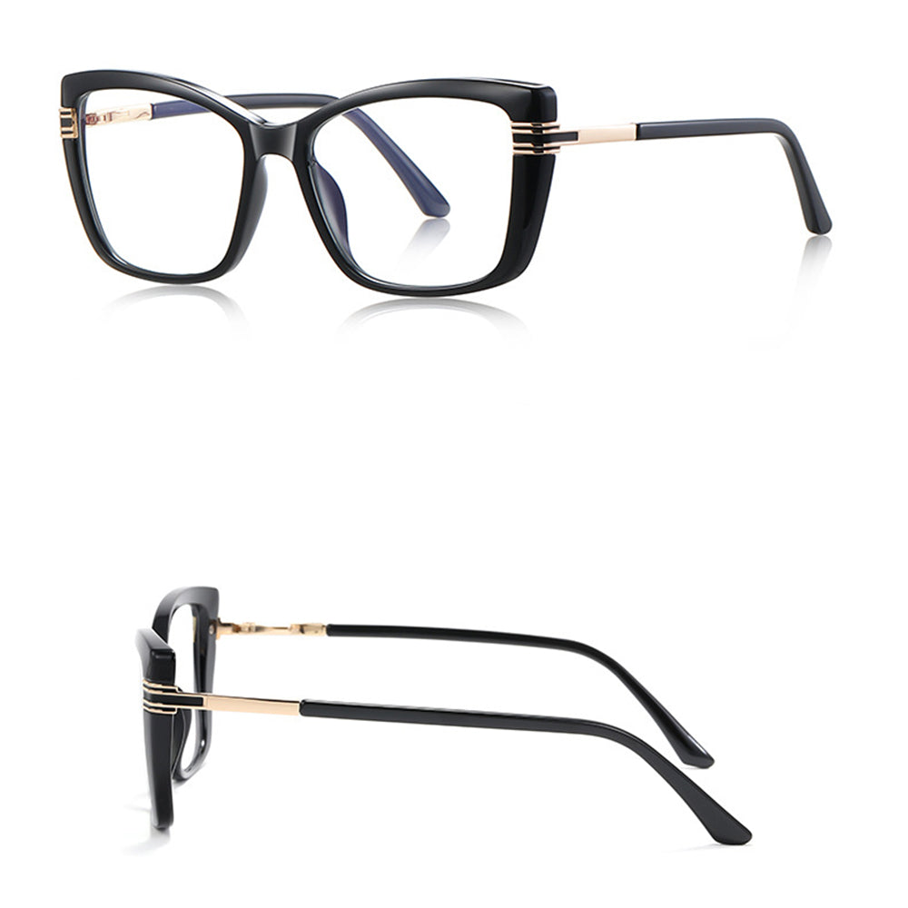 Ochelari lumină albastră femei, dreptunghiulari negri – Techsuit 2273 – Negru – imagine 3
