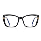 Ochelari lumină albastră femei, dreptunghiulari negri – Techsuit 2273 – Negru – imagine 1