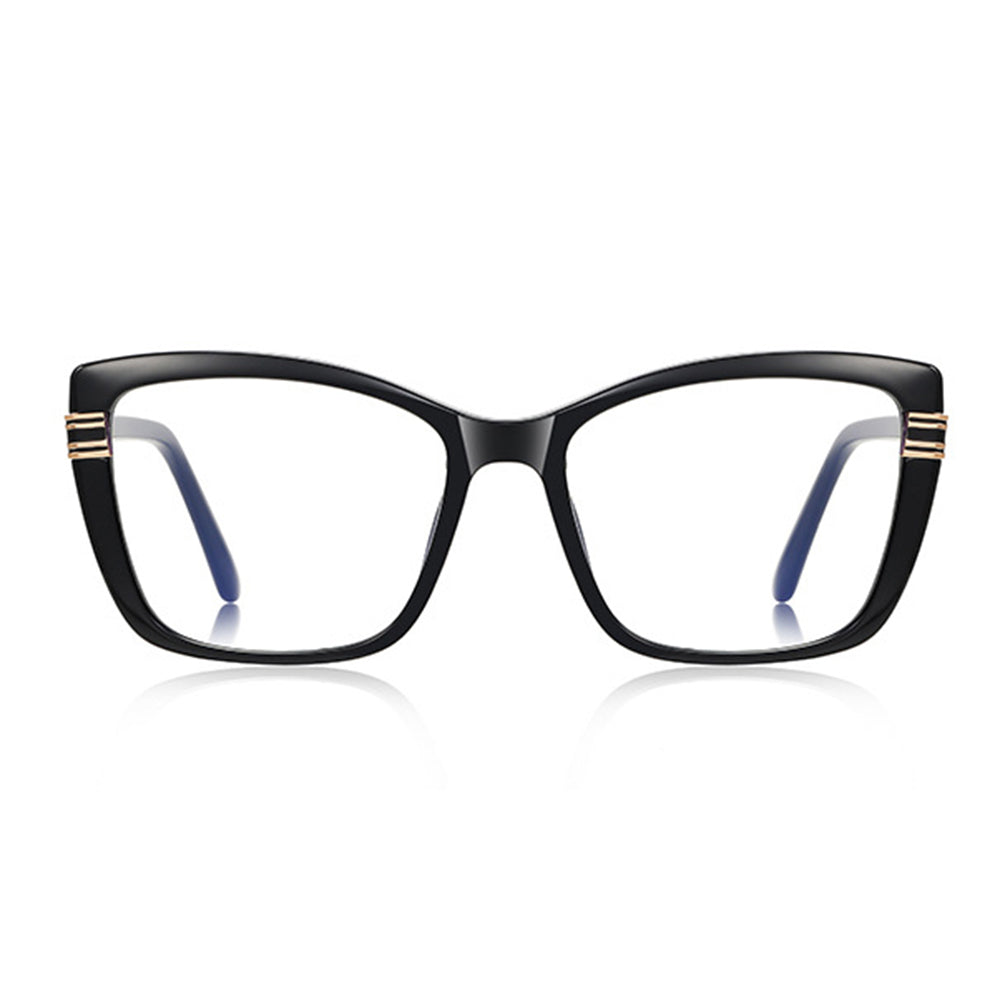 Ochelari lumină albastră femei, dreptunghiulari negri – Techsuit 2273 – Negru – imagine 1