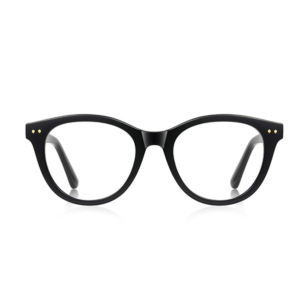 Ochelari lumină albastră bărbați, ramă rotundă mare – Techsuit 2231 – Negru – imagine 4