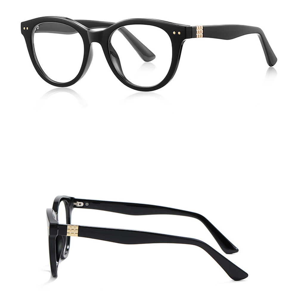 Ochelari lumină albastră bărbați, ramă rotundă mare – Techsuit 2231 – Negru – imagine 5