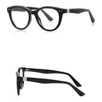 Ochelari lumină albastră bărbați, ramă rotundă mare – Techsuit 2231 – Negru – imagine 5