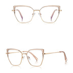 Ochelari lumină albastră femei, cat eye auriu – Techsuit 3156 – Auriu / roz – imagine 2