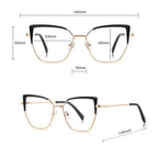 Ochelari lumină albastră femei, cat eye auriu – Techsuit 3156 – Auriu / roz – imagine 3
