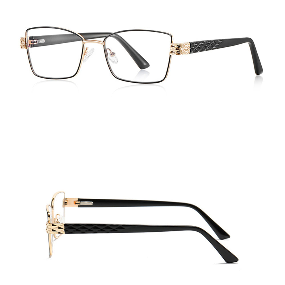 Ochelari lumină albastră femei, ramă metalică – Techsuit 3171 – Negru – imagine 2