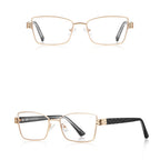 Ochelari lumină albastră femei, ramă metalică – Techsuit 3171 – Auriu / negru – imagine 5
