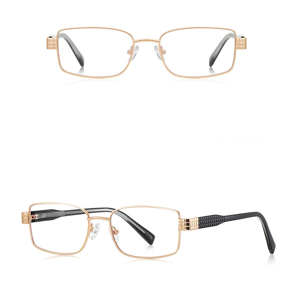 Ochelari lumină albastră femei, ramă îngustă – Techsuit 3163 – Auriu / negru – imagine 5