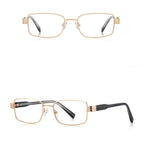 Ochelari lumină albastră femei, ramă îngustă – Techsuit 3163 – Auriu / negru – imagine 5