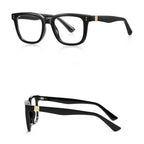 Ochelari lumină albastră bărbați, pătrați negru-auriu – Techsuit 2225 – Negru cu auriu – imagine 3