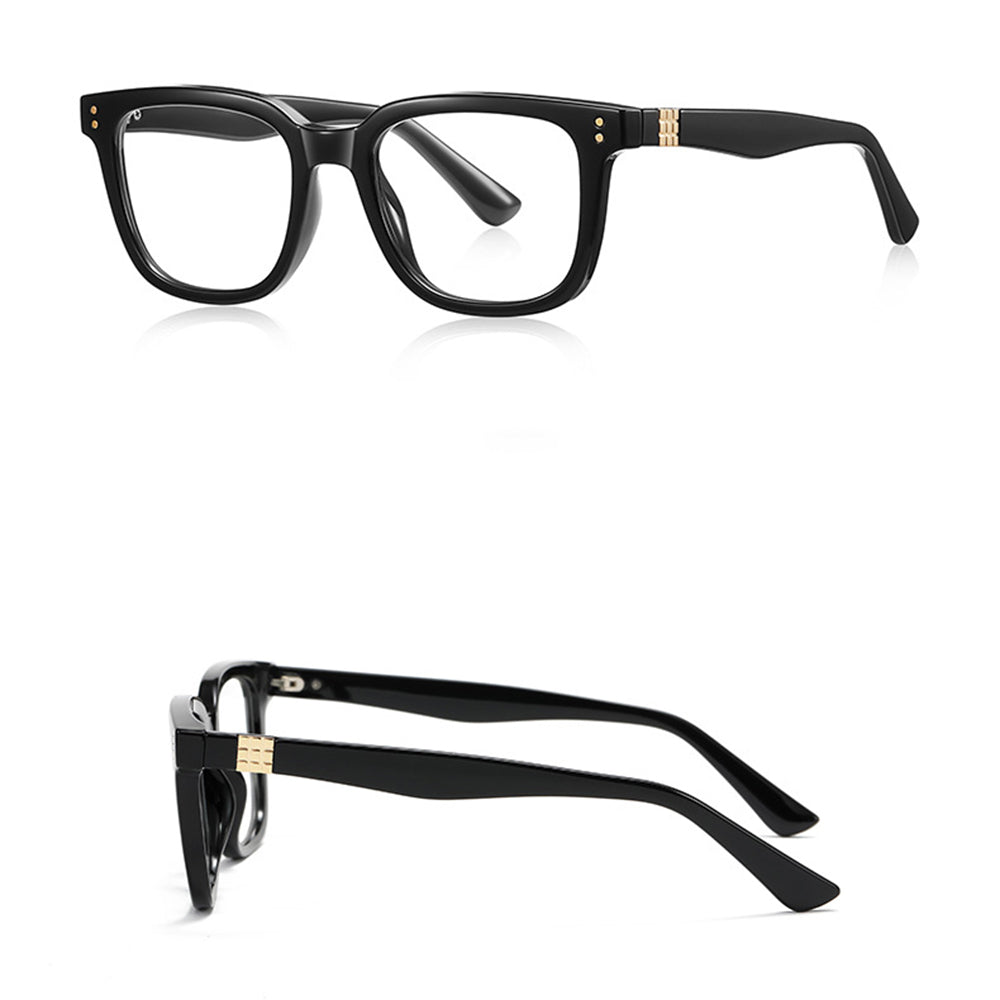 Ochelari lumină albastră bărbați, pătrați negru-auriu – Techsuit 2225 – Negru cu auriu – imagine 3