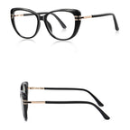Ochelari lumină albastră femei, oversized cu lentile mari – Techsuit – Negru / auriu – imagine 2