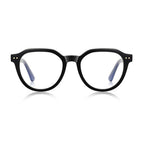 Ochelari lumină albastră bărbați, rotunzi compacți – Techsuit 2228 – Negru – imagine 2