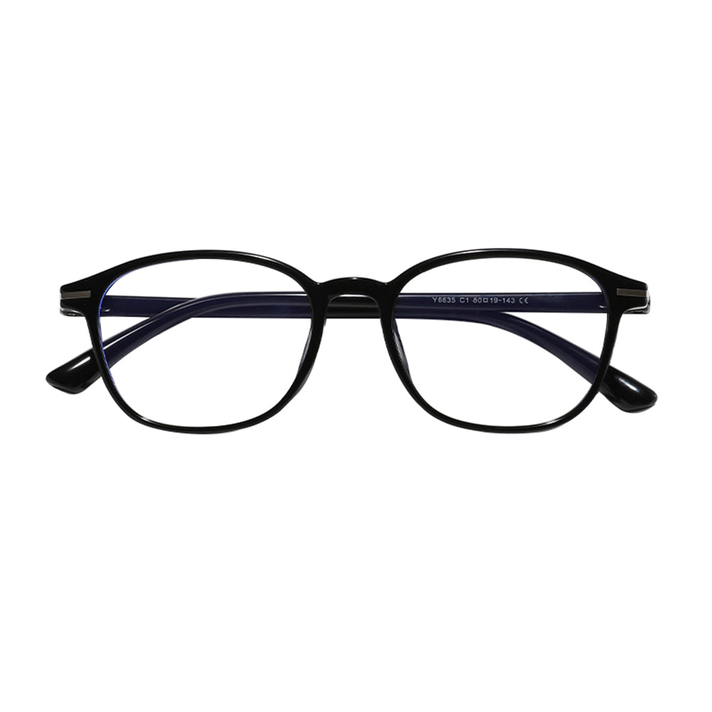 Ochelari lumină albastră unisex, ramă rotundă TR90 – Techsuit 6635 – Negru – imagine 2
