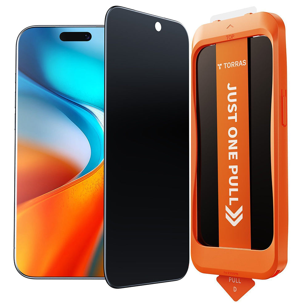 Folie privacy Torras GlassGo Install Master iPhone 17 / 16 Pro – imagine 1 din 1