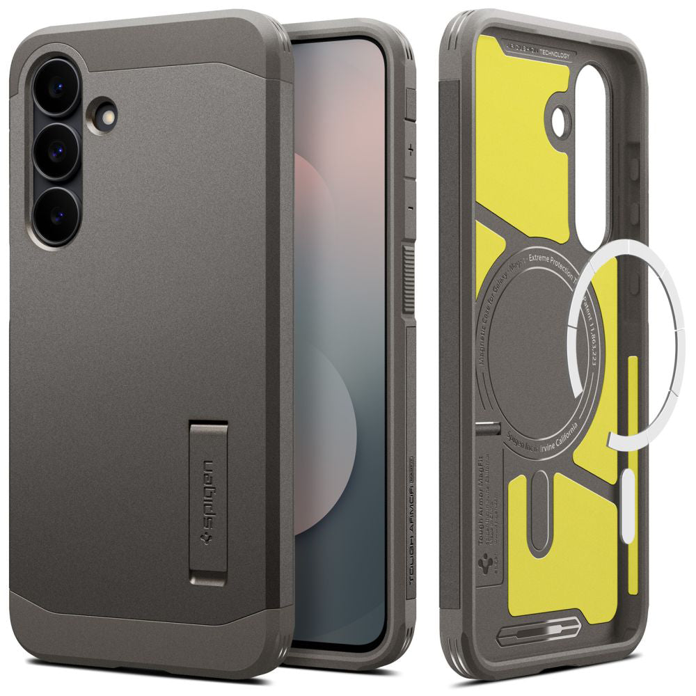 Husă Spigen Tough Armor MagSafe Galaxy S25 FE – Gunmetal (gri metalic) – imagine 1