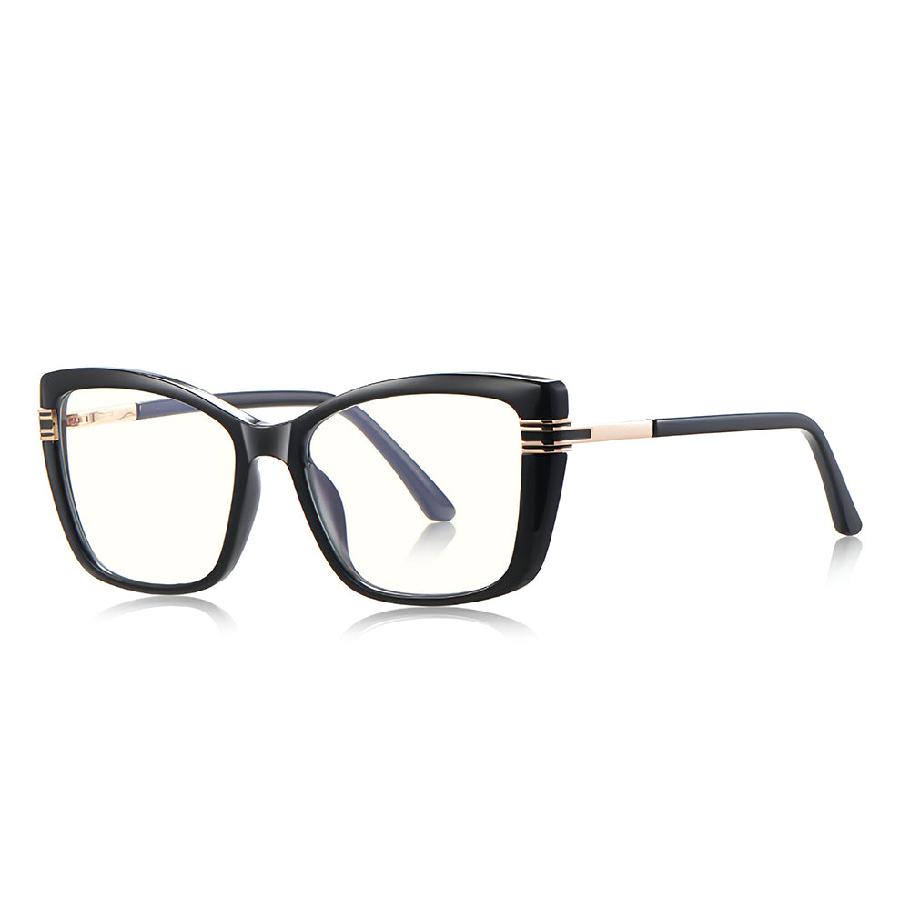 Ochelari lumină albastră femei, dreptunghiulari negri – Techsuit 2273 – Negru – imagine 2