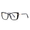 Ochelari lumină albastră femei, dreptunghiulari negri – Techsuit 2273 – Negru – imagine 2