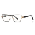 Ochelari lumină albastră femei, ramă hexagonală – Techsuit 3169 – Negru / auriu – imagine 2