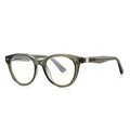 Ochelari lumină albastră bărbați, ramă rotundă mare – Techsuit 2231 – Transparent / verde – imagine 2