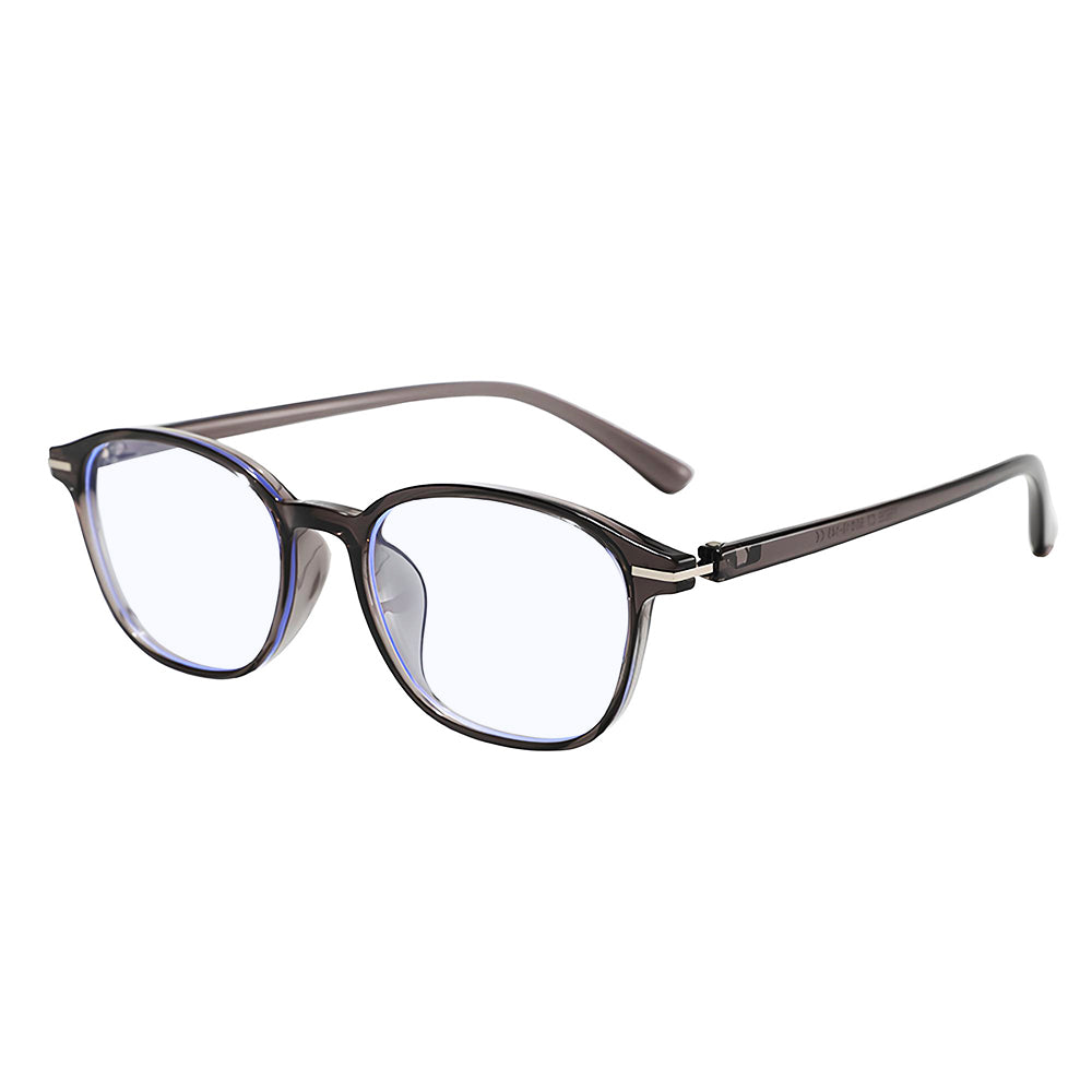 Ochelari lumină albastră unisex, ramă rotundă TR90 – Techsuit 6635 – Negru / mov – imagine 3