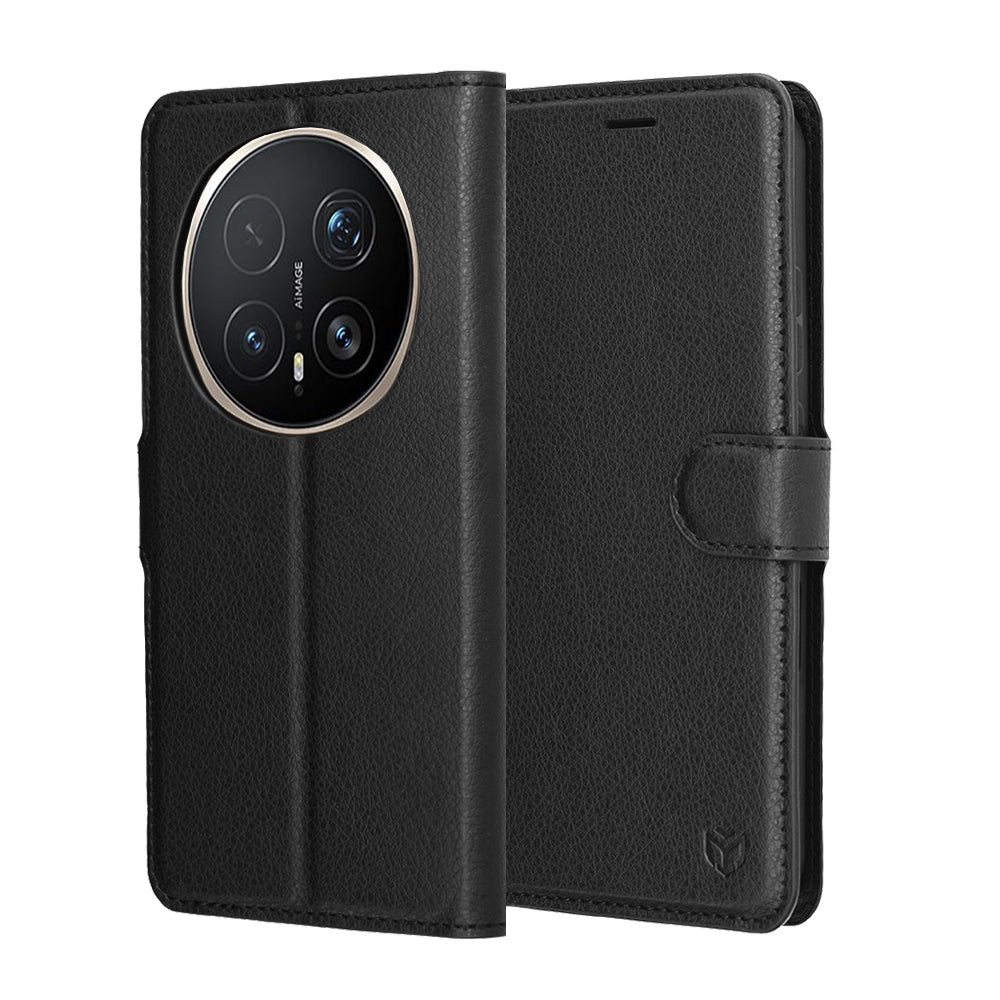 Husă Honor Magic8 Pro tip portofel Techsuit Leather Folio, negru – imagine 1