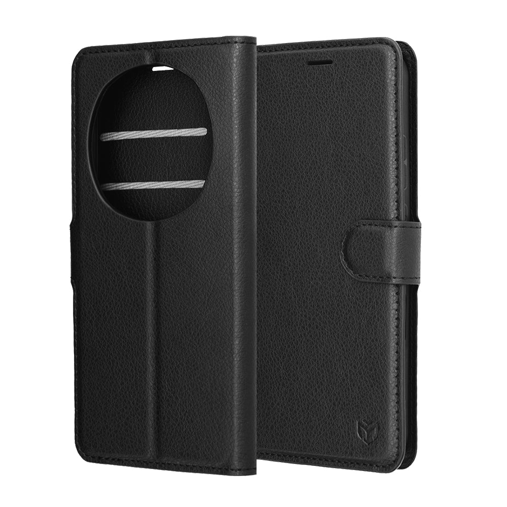 Husă Honor Magic8 Pro tip portofel Techsuit Leather Folio, negru – imagine 6