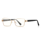 Ochelari lumină albastră femei, ramă metalică – Techsuit 3171 – Auriu / negru – imagine 4