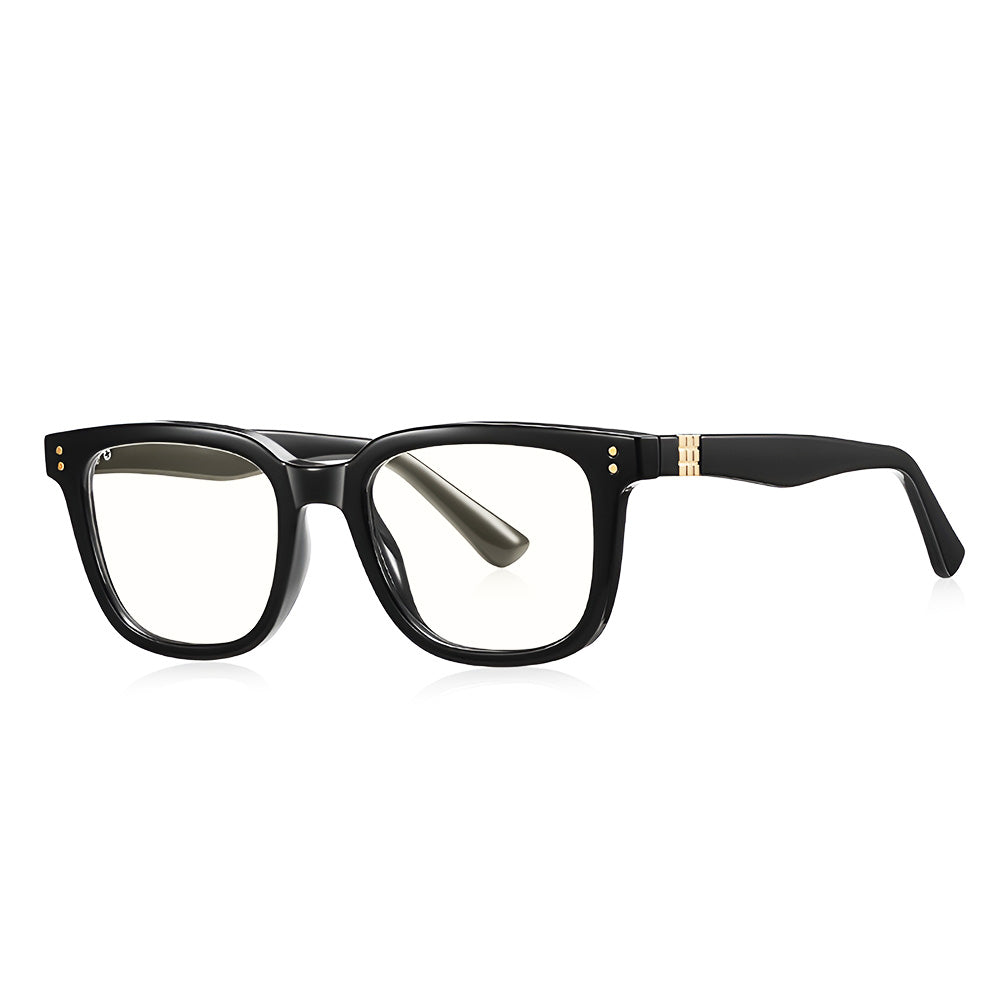 Ochelari lumină albastră bărbați, pătrați negru-auriu – Techsuit 2225 – Negru cu auriu – imagine 1