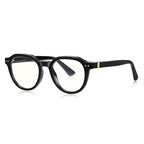 Ochelari lumină albastră bărbați, rotunzi compacți – Techsuit 2228 – Negru – imagine 1