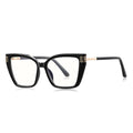 Ochelari lumină albastră femei, oversized negru-auriu – Techsuit 2260 – Negru / auriu – imagine 1